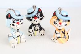 Lorna Bailey set of 3 musketeer cats