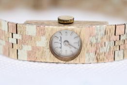 Bueche-Girod tri colour 9ct gold ladies wristwatch