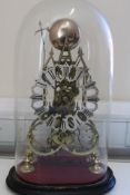 Large Victorian skeleton clock, chain driven strik