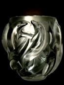Lalique Crystal Vase 'Dauphins' Height 17 cm with