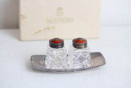 David Andersen Norwegian enamelled silver salt and