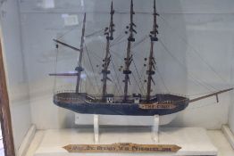 A Cased WWI German P.O.W scratch built sail ship 3
