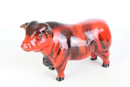 Anita Harris bull signed in gold