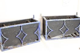 Pair of Victoria cast iron window box planters, ge