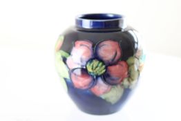 Moorcroft clematis jar queen Mary sticker