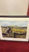 Framed landscape watercolour signed C Taylor, 2008
