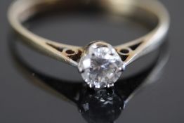 9ct Gold solitaire ring 1.6g