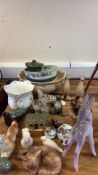 Group of decorative ceramics, animal figures and mixed tablewares