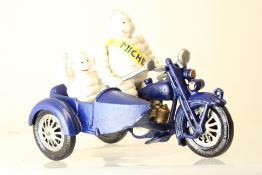Cast iron Michelin man & sidecar