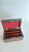 Figured mahogany stationery box