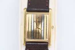 Gents Retro Raymond Weil geneve Tank Swiss Made Quartz Watch in Box - 18k gold