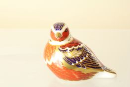 Royal crown derby chaffinch with gold stopper
