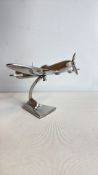 Cast Metal Aircraft Desk Model on Stand