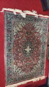 Persian-Style Floral Rug possibly silk (124cm x 185cm)