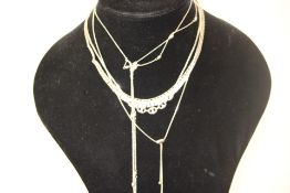 4 Silver necklaces