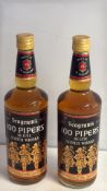 2 bottles of Seagrams 100 Pipers De Luxe Scotch Whisky