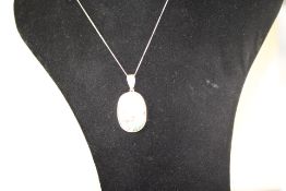 Silver & Agate necklace oval