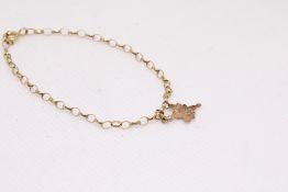 9ct Gold bracelet with 1 charm
