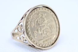 9ct Gold St George ring Weight 4g Size S