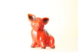 Anita Harris sitting pig signed in gold