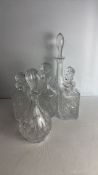 Group of Cut Glass Decanters and Carafe