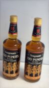 2 bottles of Seagramas 100 Pipers De Luxe Scotch Whisky (22 fl oz, 70 proof)