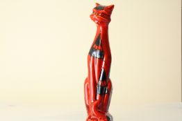 Anita Harris tall deco cat signed in gold