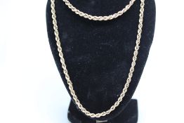 9ct Gold rope chain Weight 5.3g Length 55 cm