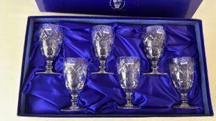 Royal Doulton crystal goblets in fitted presentation box