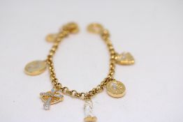 Brooks & Bentley gold plated charm bracelet with b