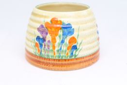 Clarice Cliff crocus pattern small honey pot Bizar