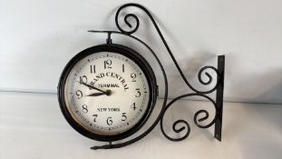Grand Central Terminal Style Double-Sided Wall-Mounted Station Clock