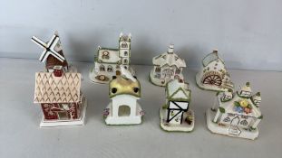 Coalport Red House Fine Bone China Miniature Buildings (group)