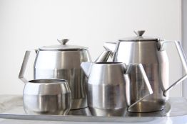 Pinnock 18/8 Stainless Steel Tea Service with Tray