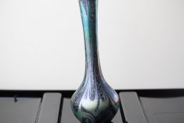 Okra iridescent studio glass vase