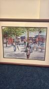 Signed watercolour street scene, dated 2009 signed Carol Taylor (44.5cm x 54cm including frame)