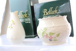 2 Belleek Parian China Vases in Presentation Boxes