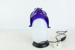 Novelty purple glass penguin table lamp