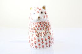 Royal crown derby hamster with silver stopper