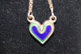Boxed silver & enamel necklace