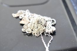 4 Silver necklaces