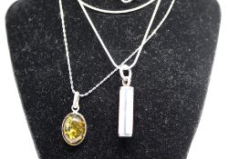 2x Silver chains & pendants