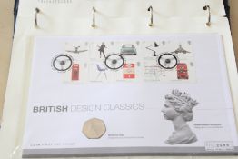 An album of coin covers -£2 coins, 50p's ect