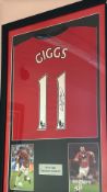 Framed signed Manchester United FC shirt, Giggs No.11