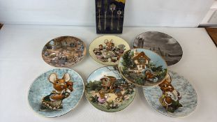 Pendelfin bone china mouse collector plates and boxed children's cutlery set