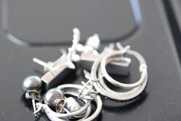 Collection of silver earrings