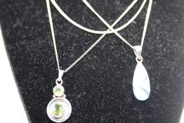 2x Silver chains & pendants