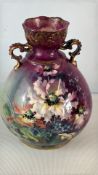 A Royal Bonn twin-handled floral vase