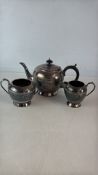 Silver-plated Teapot with Milk Jug and Sugar Bowl