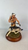 Franklin Mint 'Wolf Runner' porcelain figure group by P. J. Mene